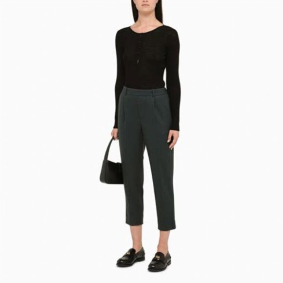 Vince Pants - New VINCE wool blend dark green pants elastic waist